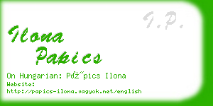 ilona papics business card